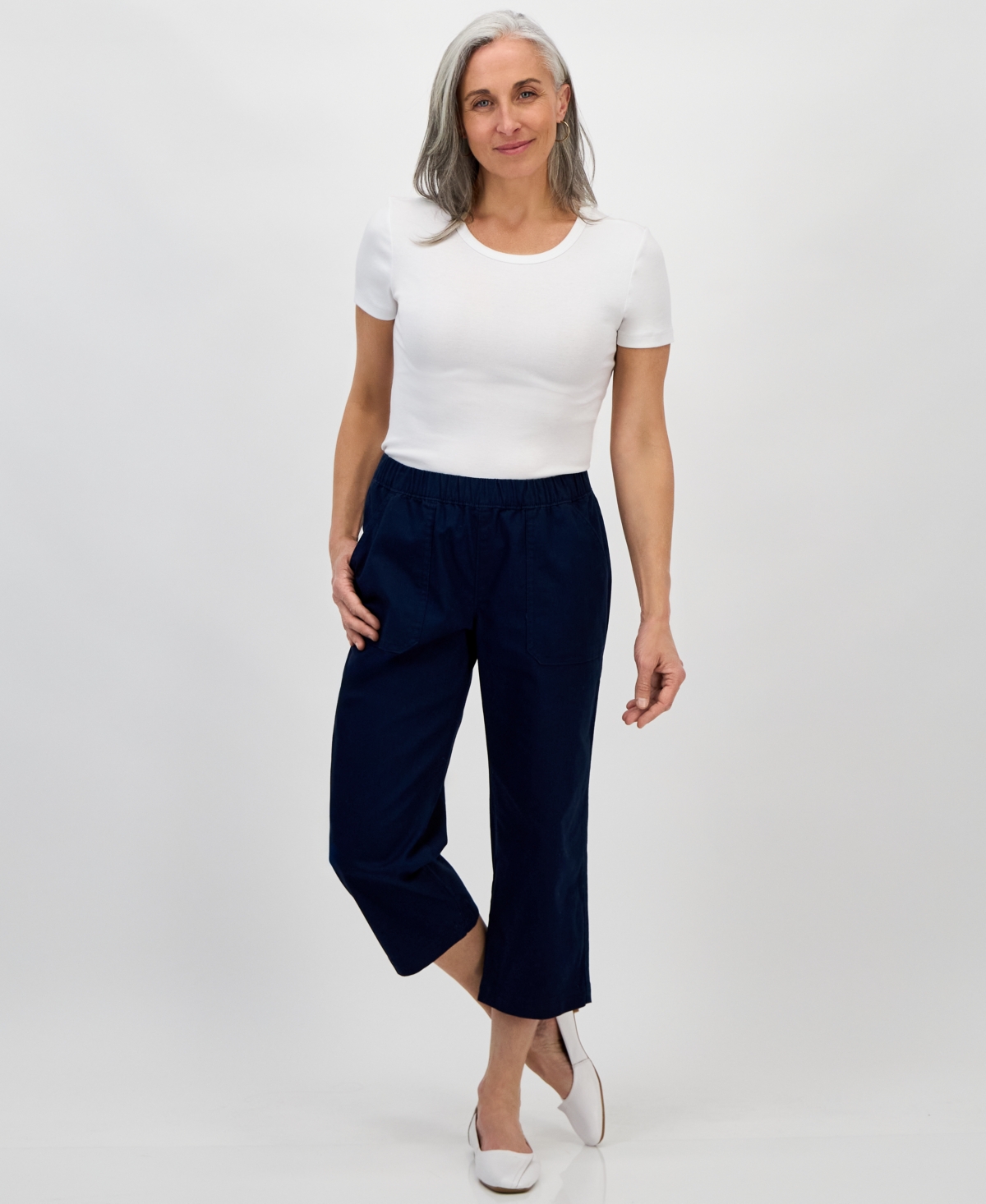 Style & Co Women's Mid-rise Pull-on Capri Pants, Exclusively At Macy's In White