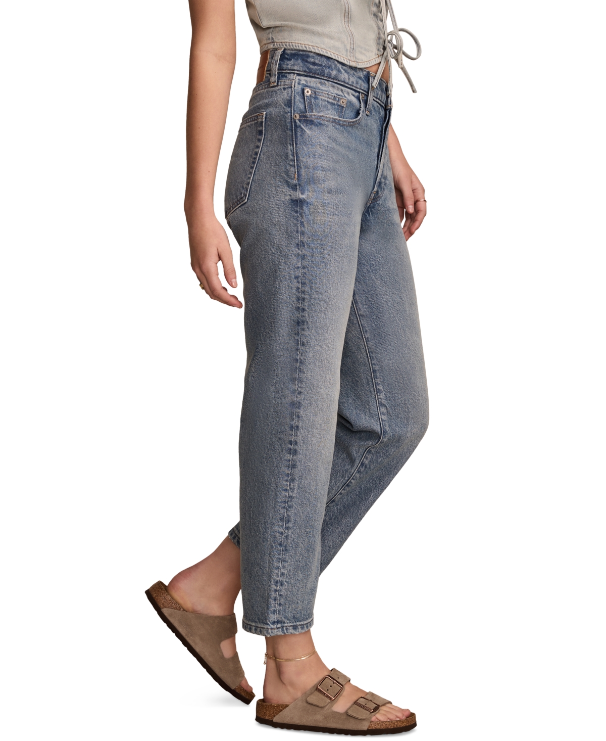 LUCKY BRAND WOMEN'S 90S STRAIGHT-LEG CROPPED DENIM JEANS 