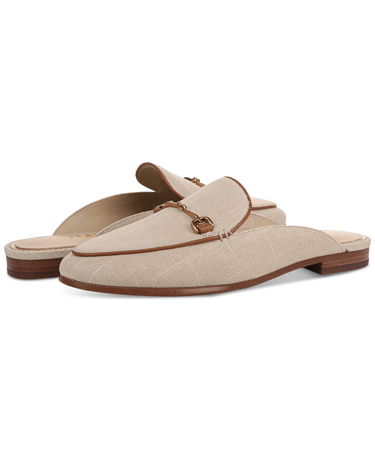 Shop Sam Edelman Women's Linnie Tailored Mules In Natural Fabric