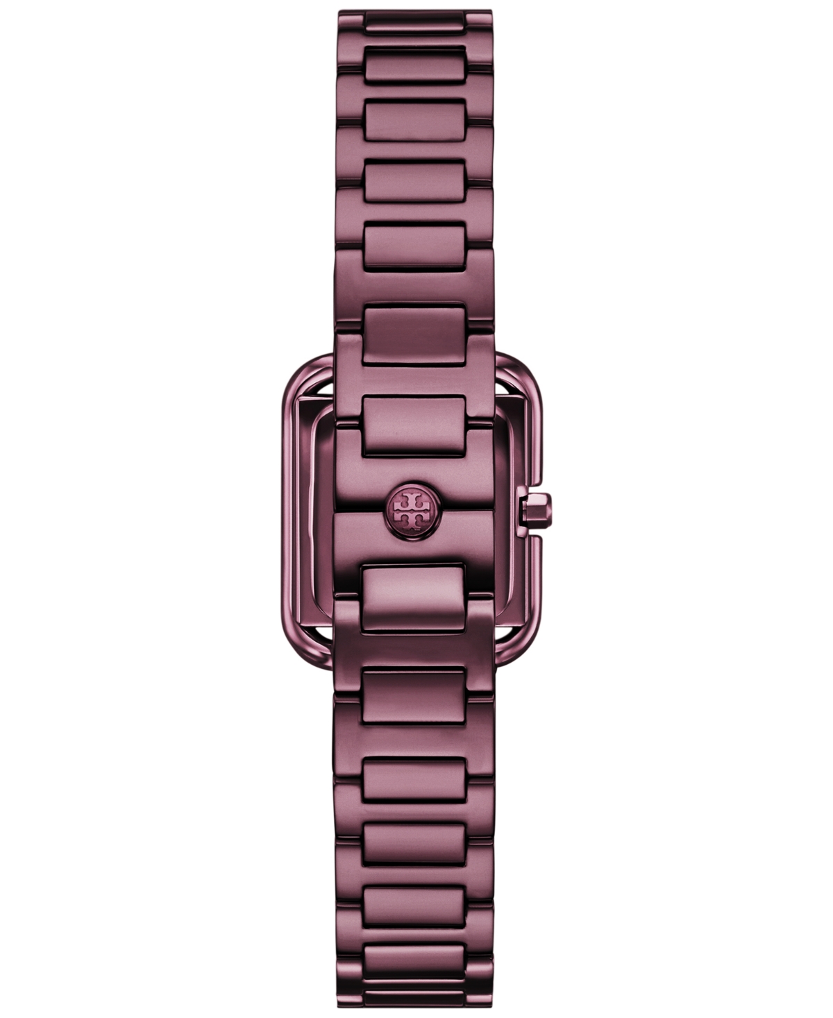 Tory Burch Women's The Kira Square Purple Stainless Steel Bracelet Watch 18mm In Purple