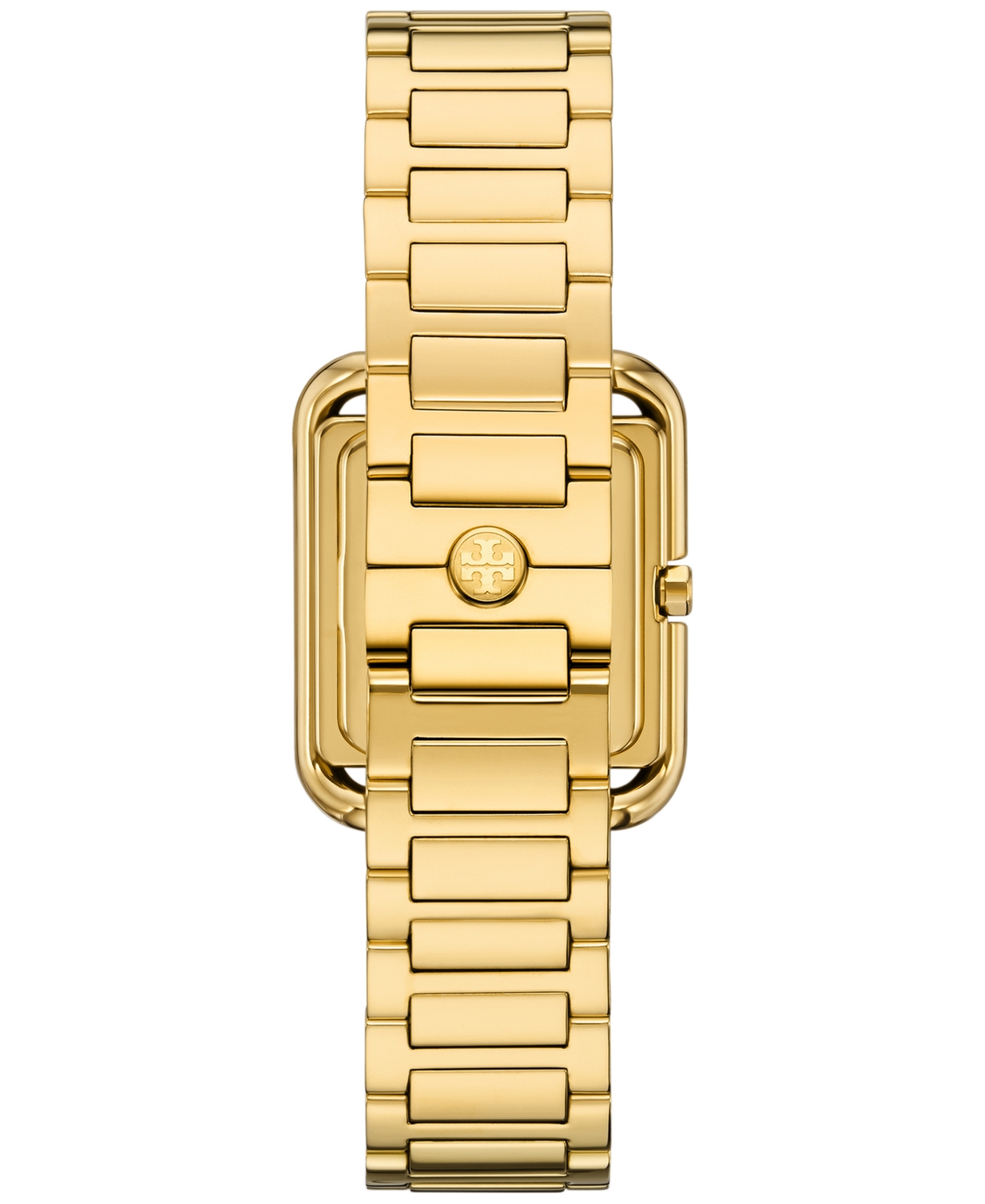 Tory Burch The Kira Square Three Hand Gold Tone Stainless Steel Watch, 24mm X 24mm In Gold