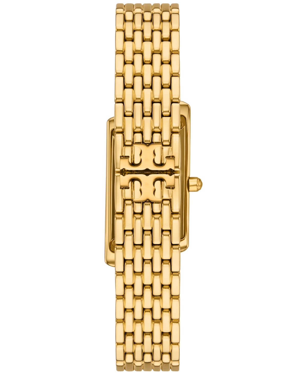 Tory Burch The Eleanor Angled Two-hand Gold-tone Stainless Steel Watch, 19mm X 37mm In Gold