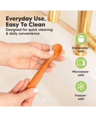 3-Pack Prep Baby Spoons, Silicone Baby Utensils for Self Feeding 6-24 Months, All Stages Baby Feeding Set, BLW Toddler Spoons
