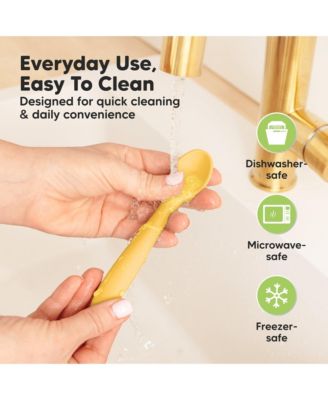 3-Pack Prep Baby Spoons, Silicone Baby Utensils for Self Feeding 6-24 Months, All Stages Baby Feeding Set, BLW Toddler Spoons