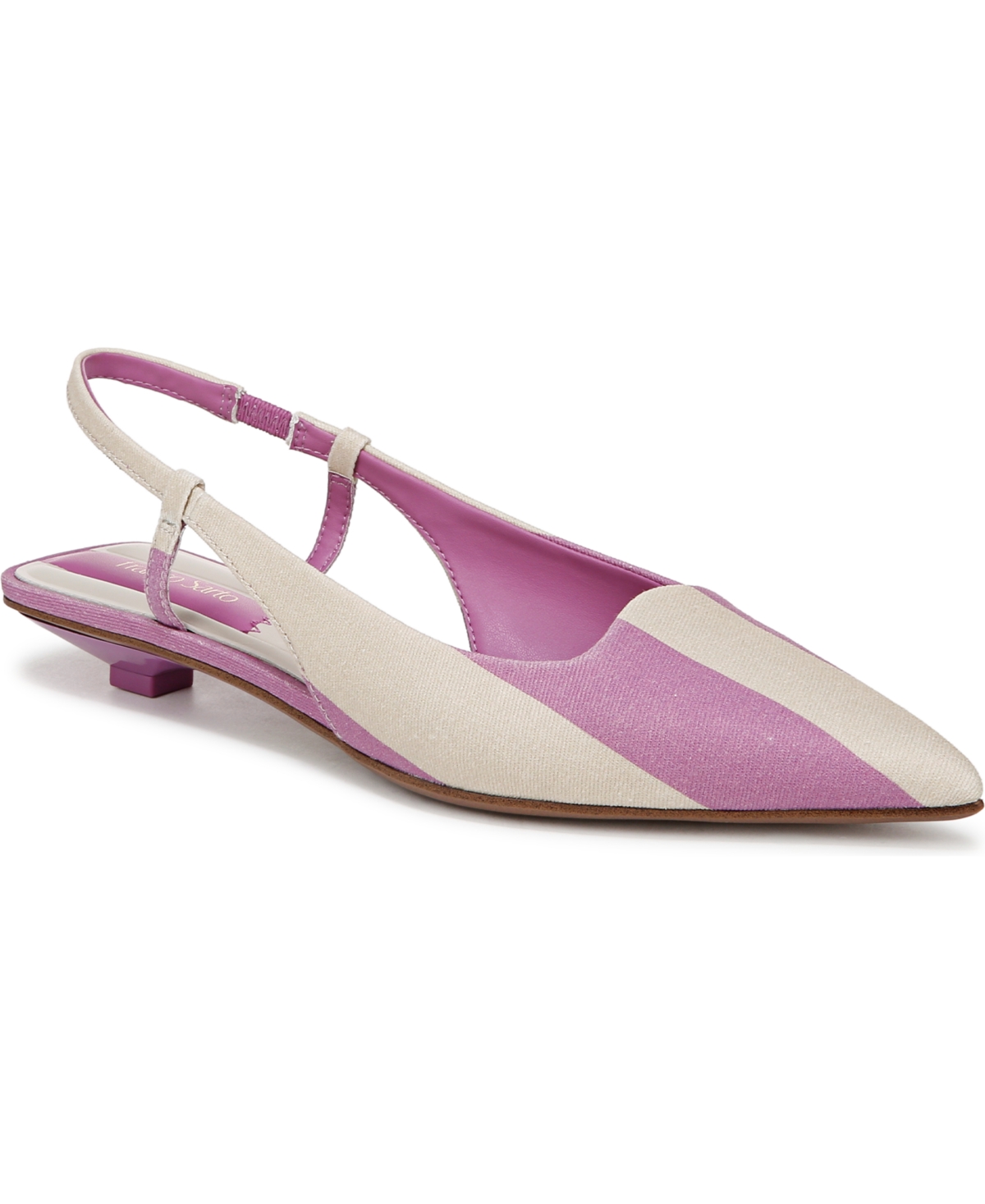 Franco Sarto Palmira Slingback Pointed Toe Pump In Orchid Purple Stripe Fabric