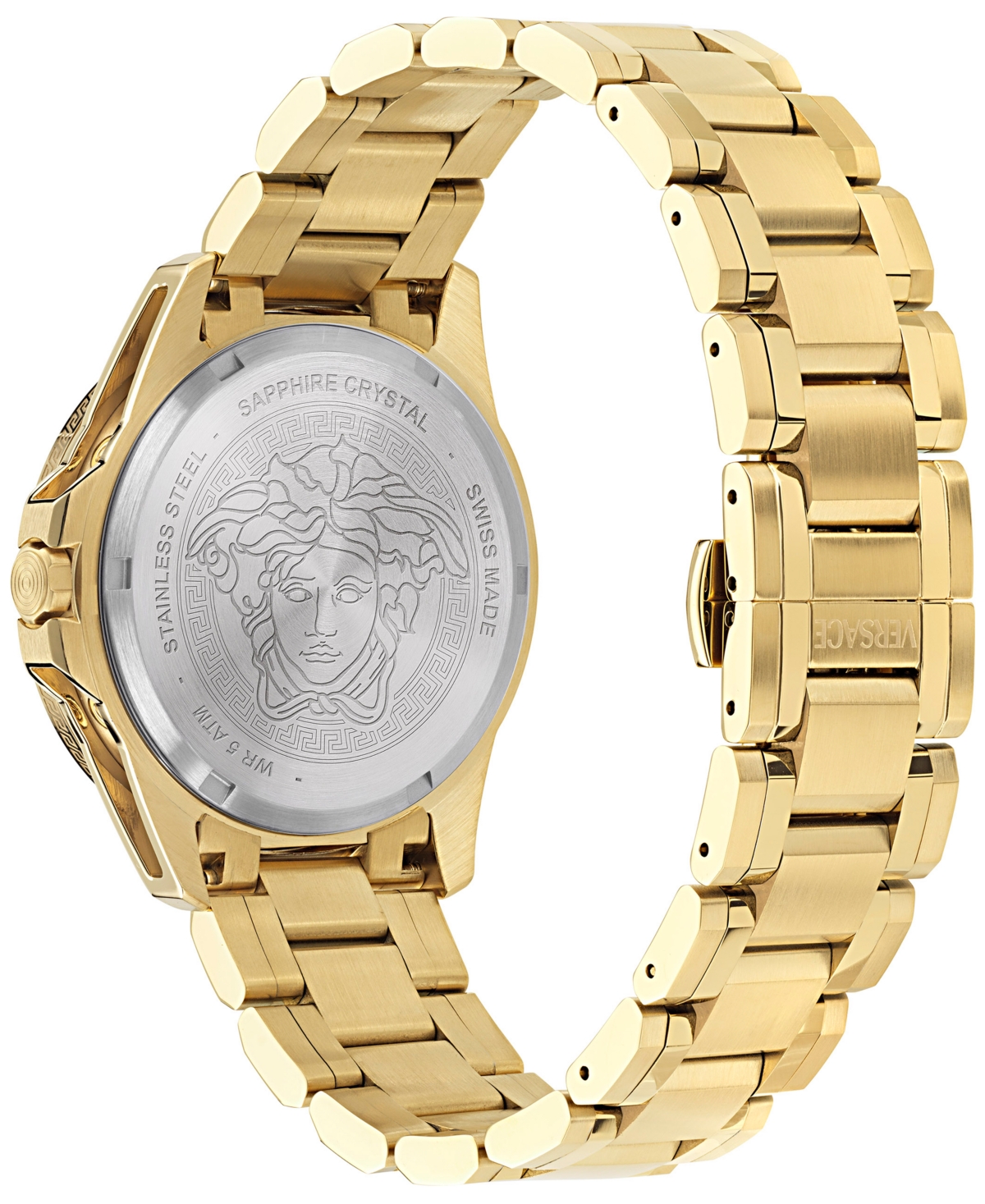 Versace V-galaxy Moonphase Bracelet Watch In Gold