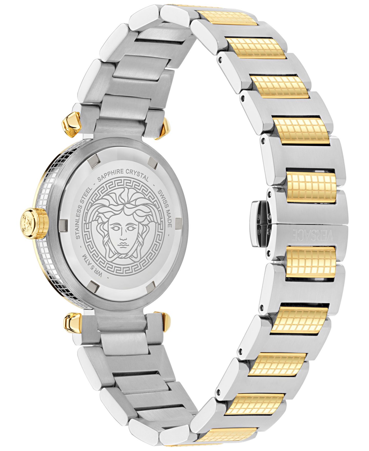 Женские часы Versace Swiss Greek Two-Tone Stainless Steel Bracelet Watch 35mm — фото 3