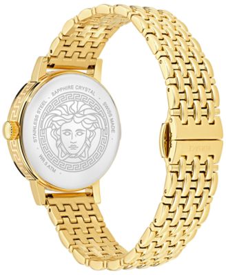 Women's Swiss Greca Fortuna Gold Ion Plated Bracelet Watch 35mm