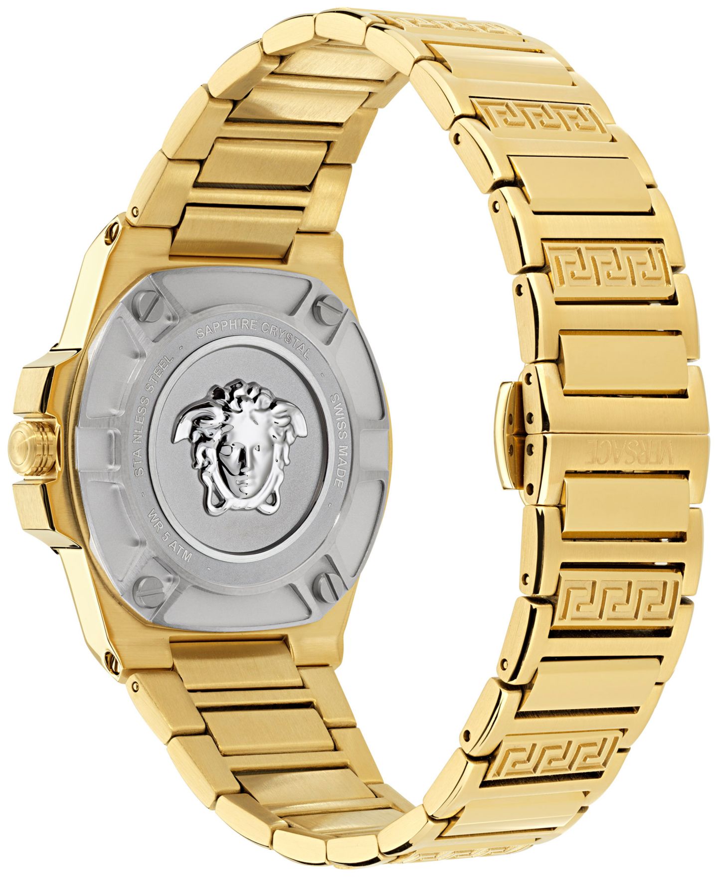 Женские часы Versace Swiss Greca Reaction Gold Ion Plated Bracelet Watch 38mm — фото 3