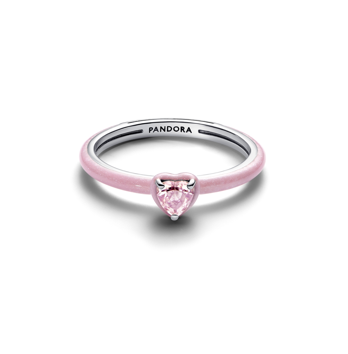 Pandora Sterling Silver Pink Chakra Heart Ring In Sterling Silver
