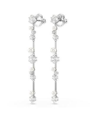 Constella Rhodium Plated Drop Earrings