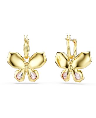 Idyllia Mixed Metal Finish Butterfly Drop Earrings