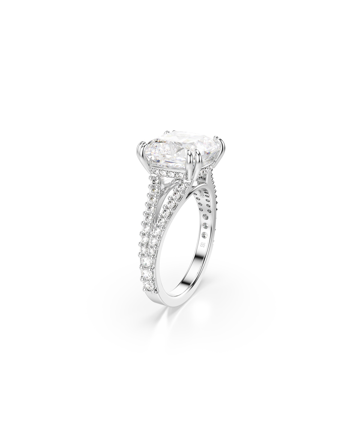 Shop Swarovski Stilla Rhodium Plated Square Cut Ring In White