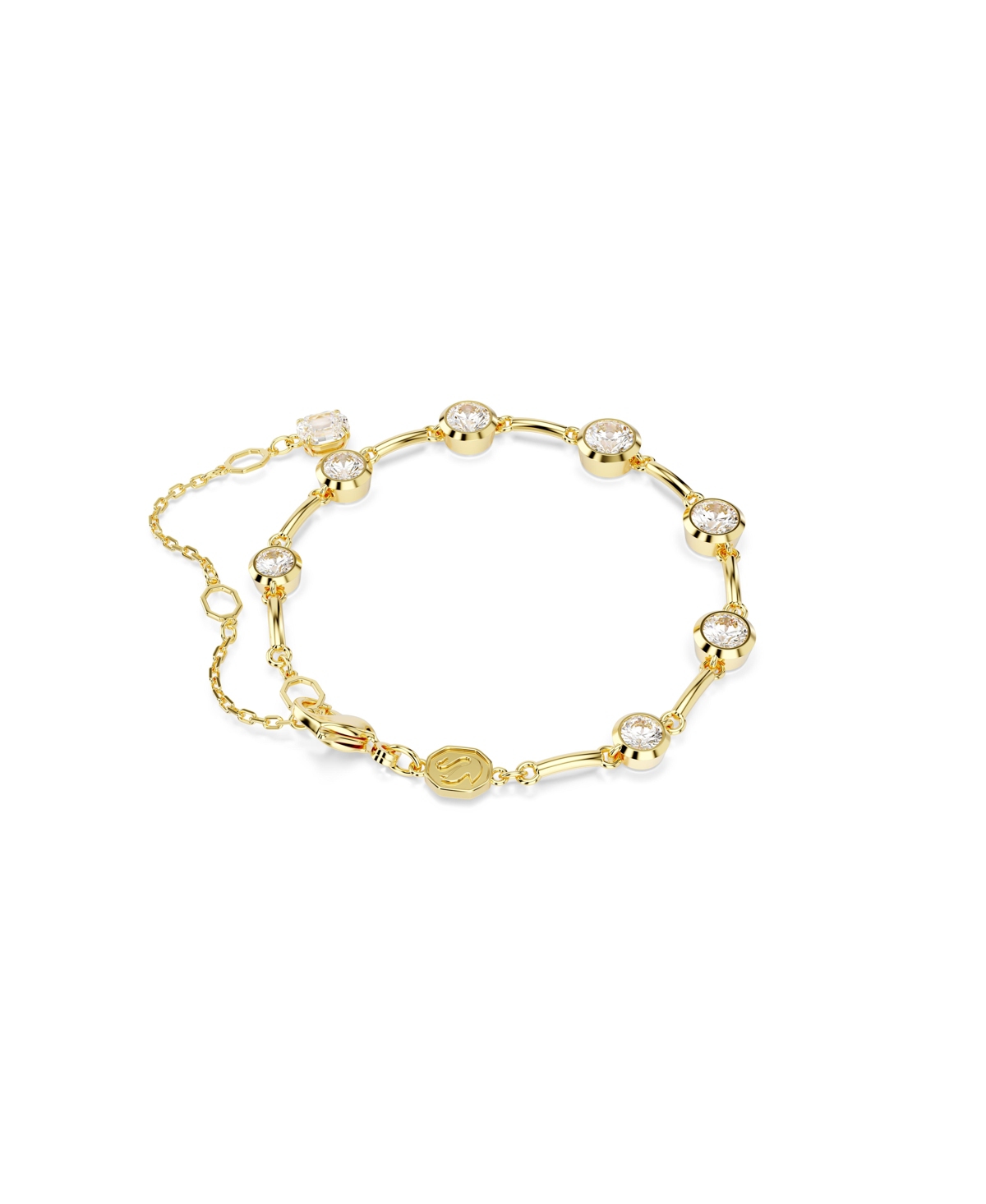 Swarovski Imber Mixed Round Cuts White Gold-tone Plated Tennis Bracelet In White