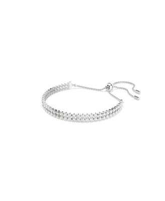 Matrix Round Cut White Rhodium Plated Tennis Bracelet