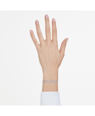 Matrix Round Cut White Rhodium Plated Tennis Bracelet