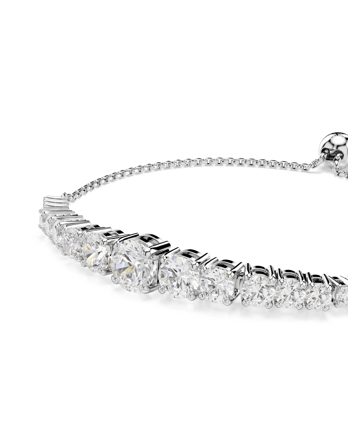 Swarovski Matrix Gradient Of Round Cuts White Rhodium Plated Bracelet In White