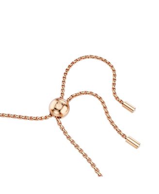 Matrix Round Cut White Rose Gold-Tone Plated Tennis Bracelet