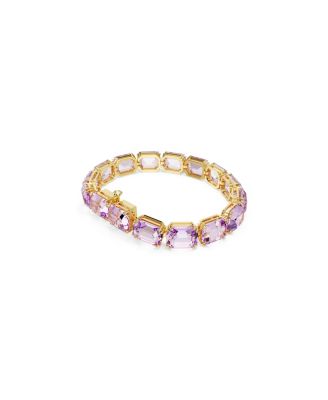 Millenia Octagon Cut Purple Gold-Tone Plated Tennis Bracelet