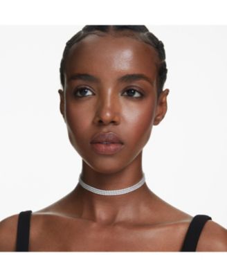 Matrix Choker Round Cut White Rhodium Plated Tennis Necklace