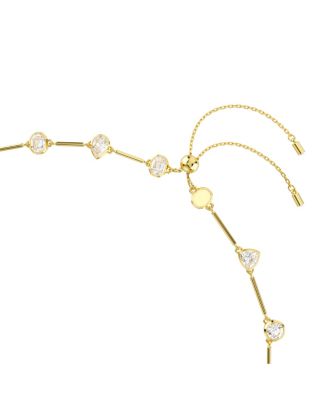 Imber Mixed Cuts White Gold-Tone Plated Tennis Necklace