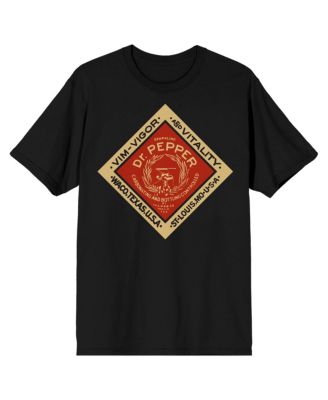 Men's Vintage Diamond Logo Crew Neck Short Sleeve Black T-shirt-XS