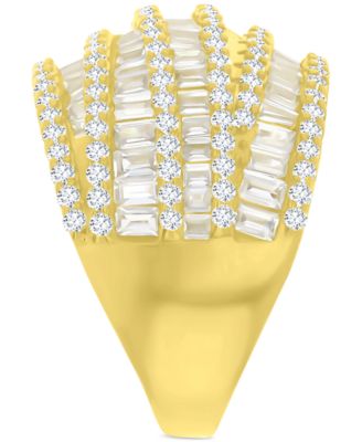 Mixed Cubic Zirconia Multi-Row Ring (4-3/4 ct. t.w.) in 14k Gold over Sterling Silver