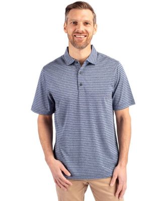 Men's Cutter and Buck Forge Eco Heather Stripe Stretch Recycled Polo