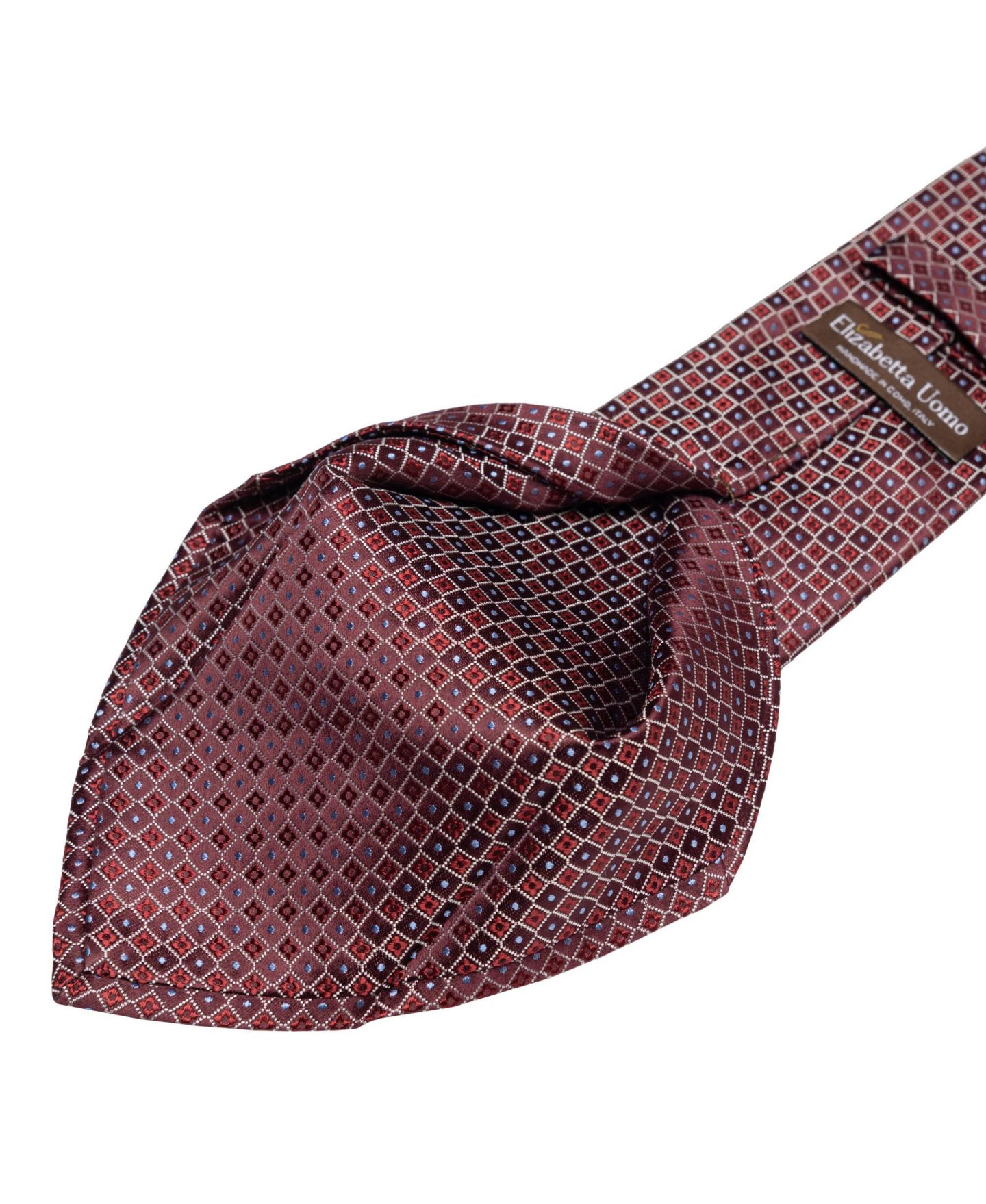 Мужские галстуки Elizabetta Ravenna - Silk Jacquard Tie for Men, цвет: Бордовый — фото 8