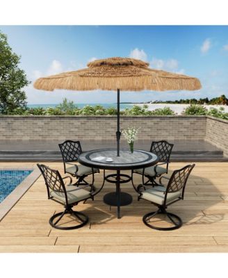 9 Ft. Outdoor Double Top Hawaiian Style Thatch Umbrella