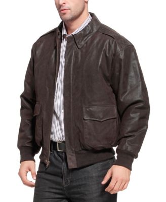 Men A-2 Distressed Leather Flight Bomber Jacket