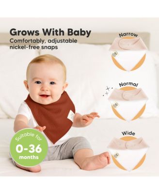 8pk Quin Bandana Bibs, Baby Bibs for Drooling and Teething, Cotton Drool Bibs for Baby Girl, Baby Boy