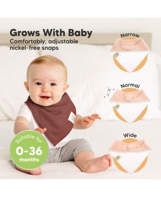 8pk Quin Bandana Bibs, Baby Bibs for Drooling and Teething, Cotton Drool Bibs for Baby Girl, Baby Boy