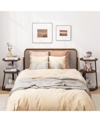 3-Tier Round Accent Side Table with Open Storage Shelves for Small Spaces