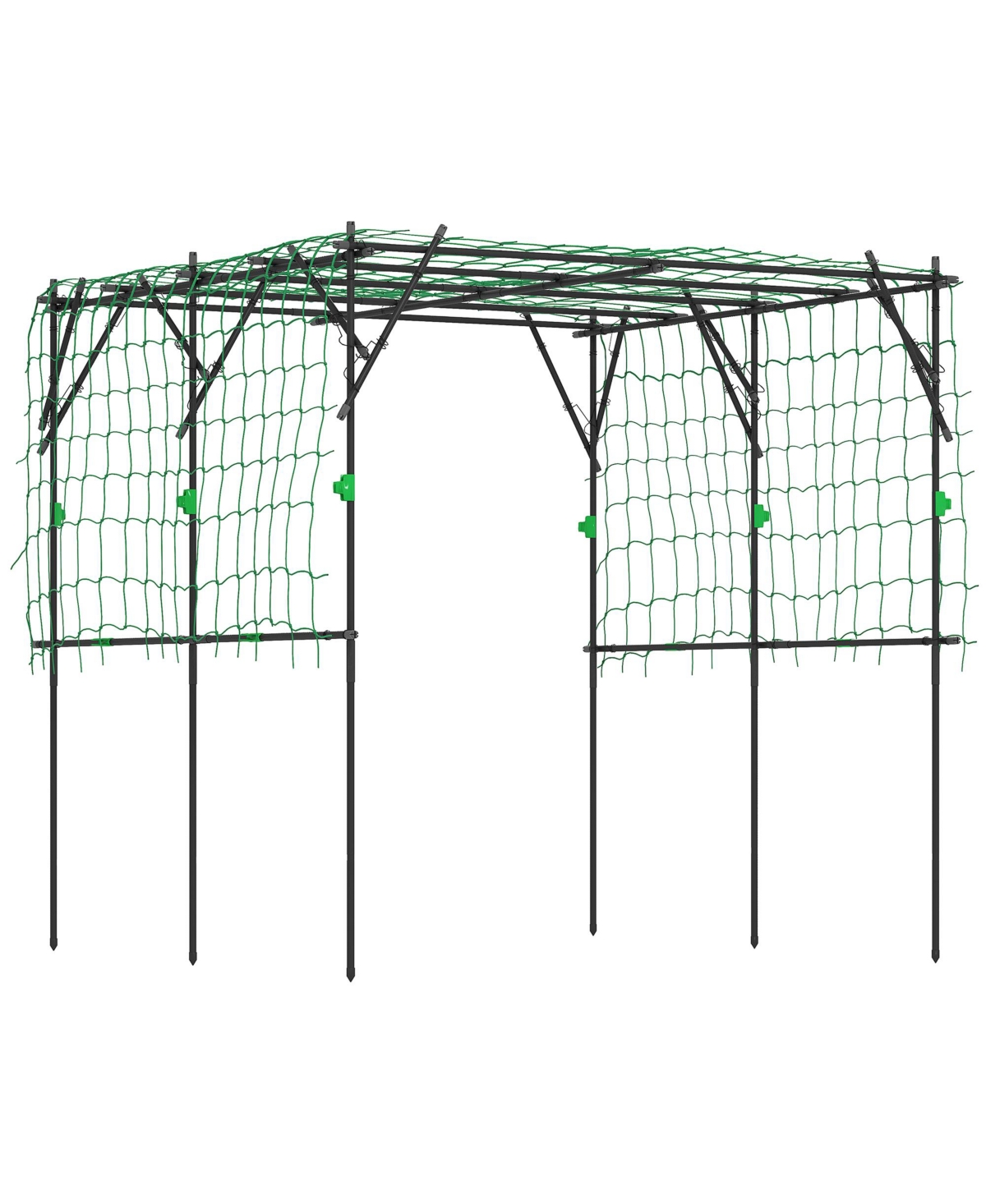 7.3 Ft Tall Metal Garden Trellis for Climbing Plants, - Black