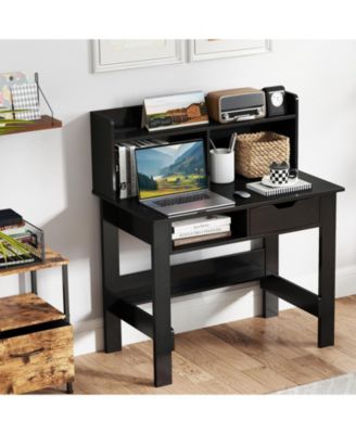 Computer Desk with Power Outlets, USB Ports, and Type-C for Convenient Charging and Workspace Organization