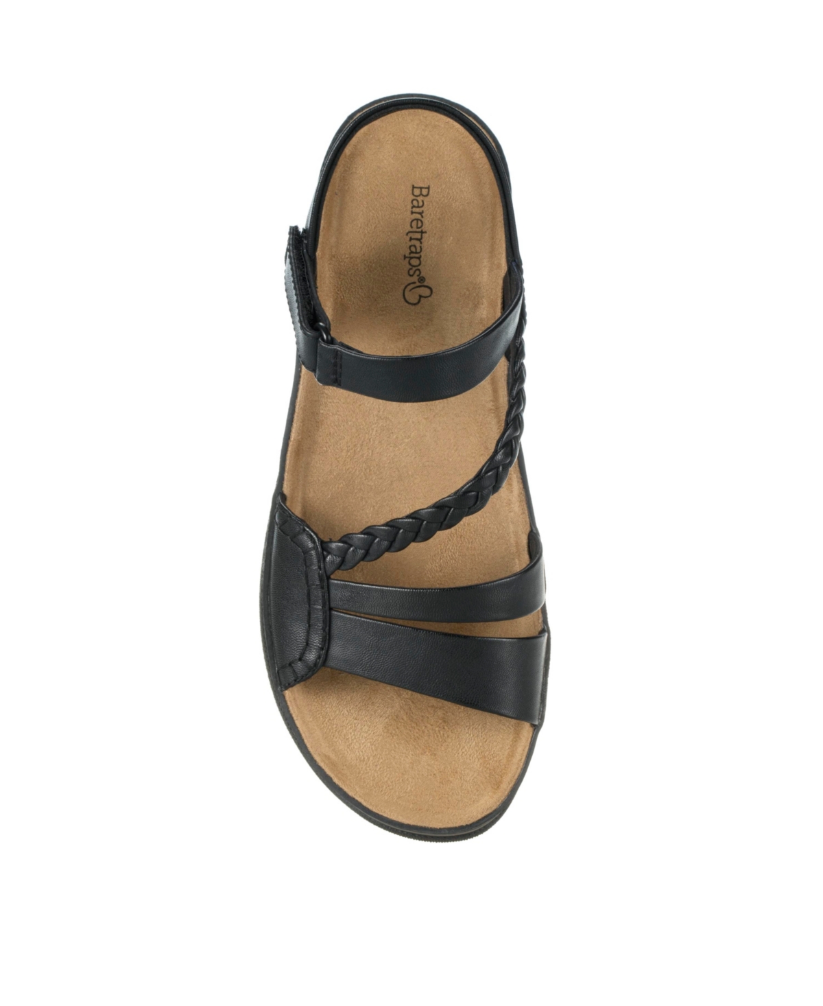 Baretraps Lena Womens Wedge Casual Footbed Sandals In Black
