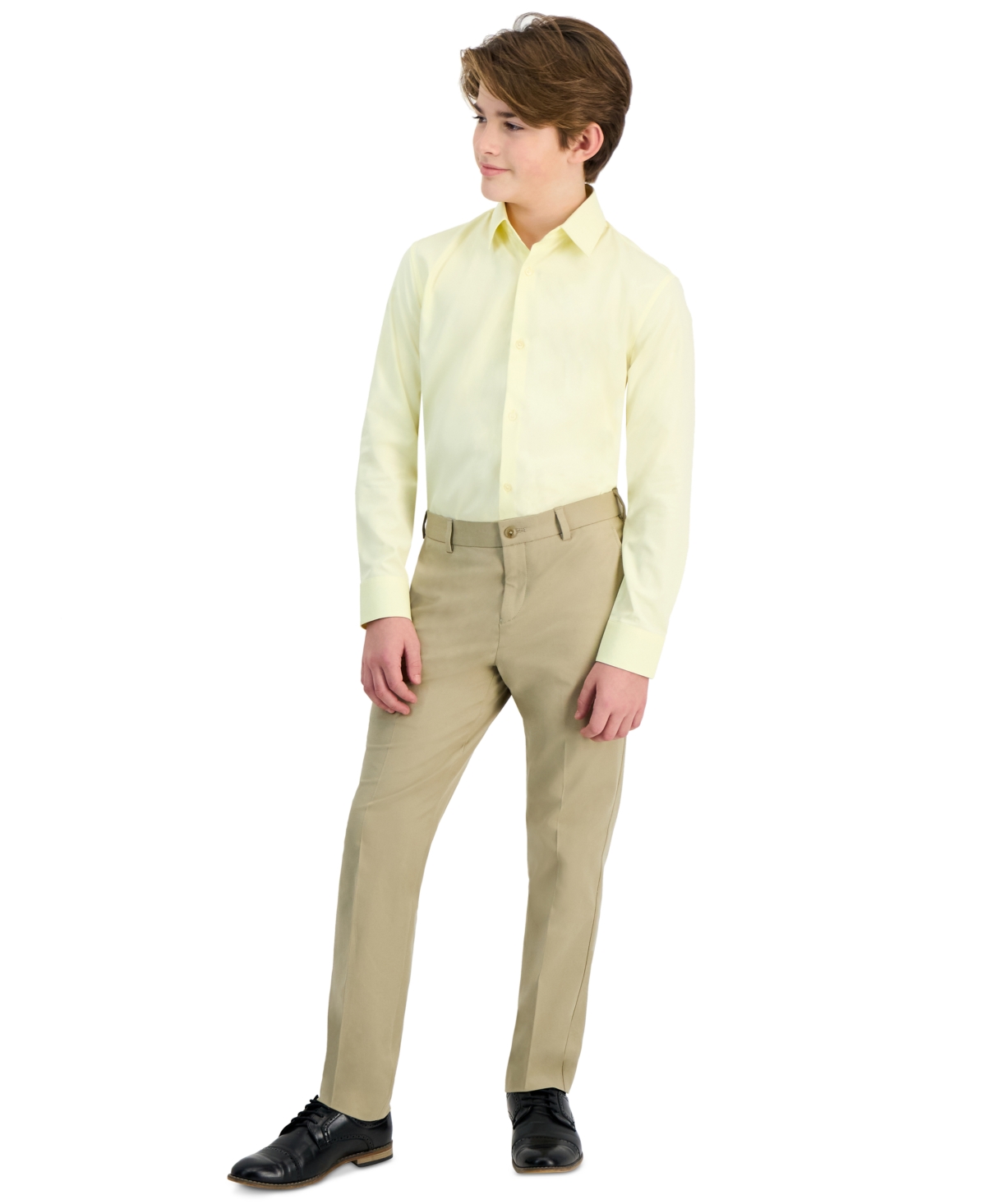 Michael Kors Big Boys Solid Button-up Shirt In Yellow
