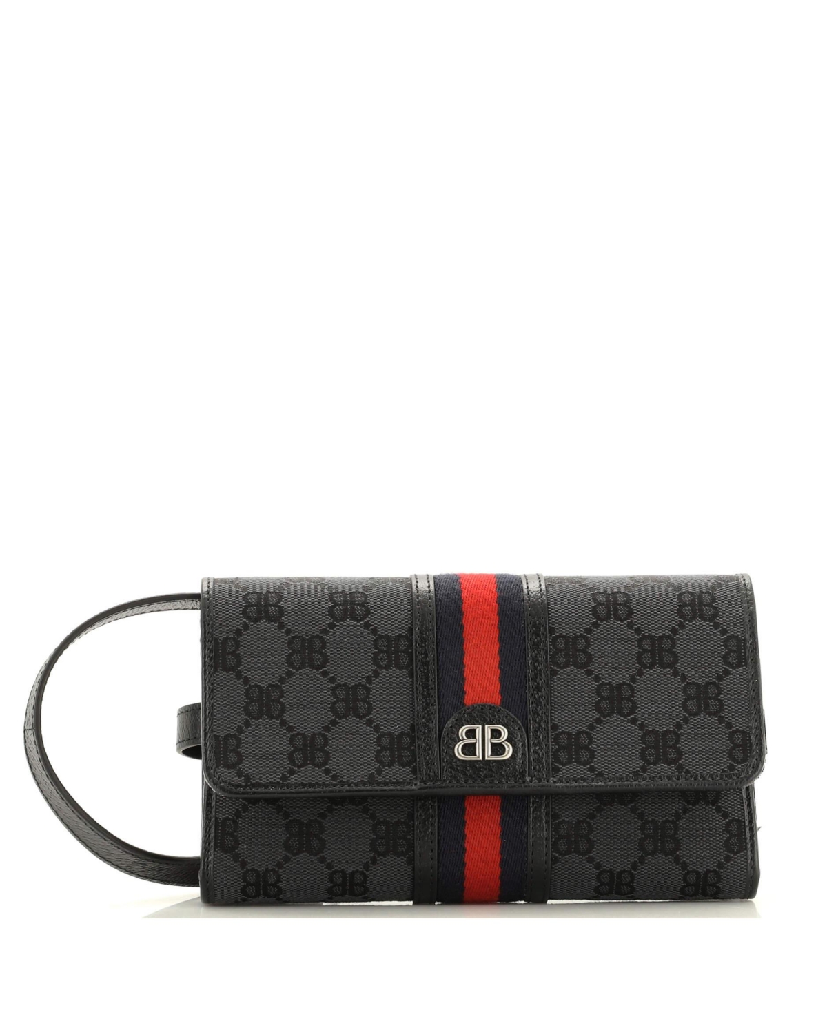 x Gucci The Hacker Wallet on Strap Bb Coated Canvas - Black
