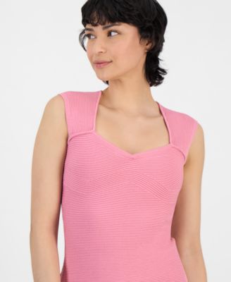 Women's Sweetheart-Neck Sleeveless Knit Top