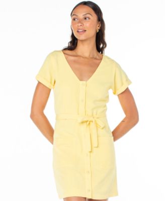 Juniors' Kona Belted Short-Sleeve Mini Dress