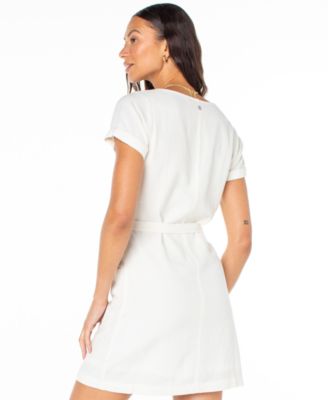 Juniors' Kona Belted Short-Sleeve Mini Dress