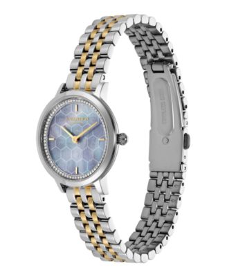 Women's Honeycomb Ultra Slim Two-Tone Bracelet Watch, 28mm