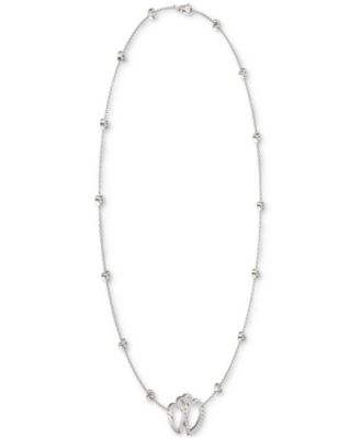 Moissanite Linked Hearts Pendant Necklace (3/8 ct. t.w.) in Sterling Silver, 18"