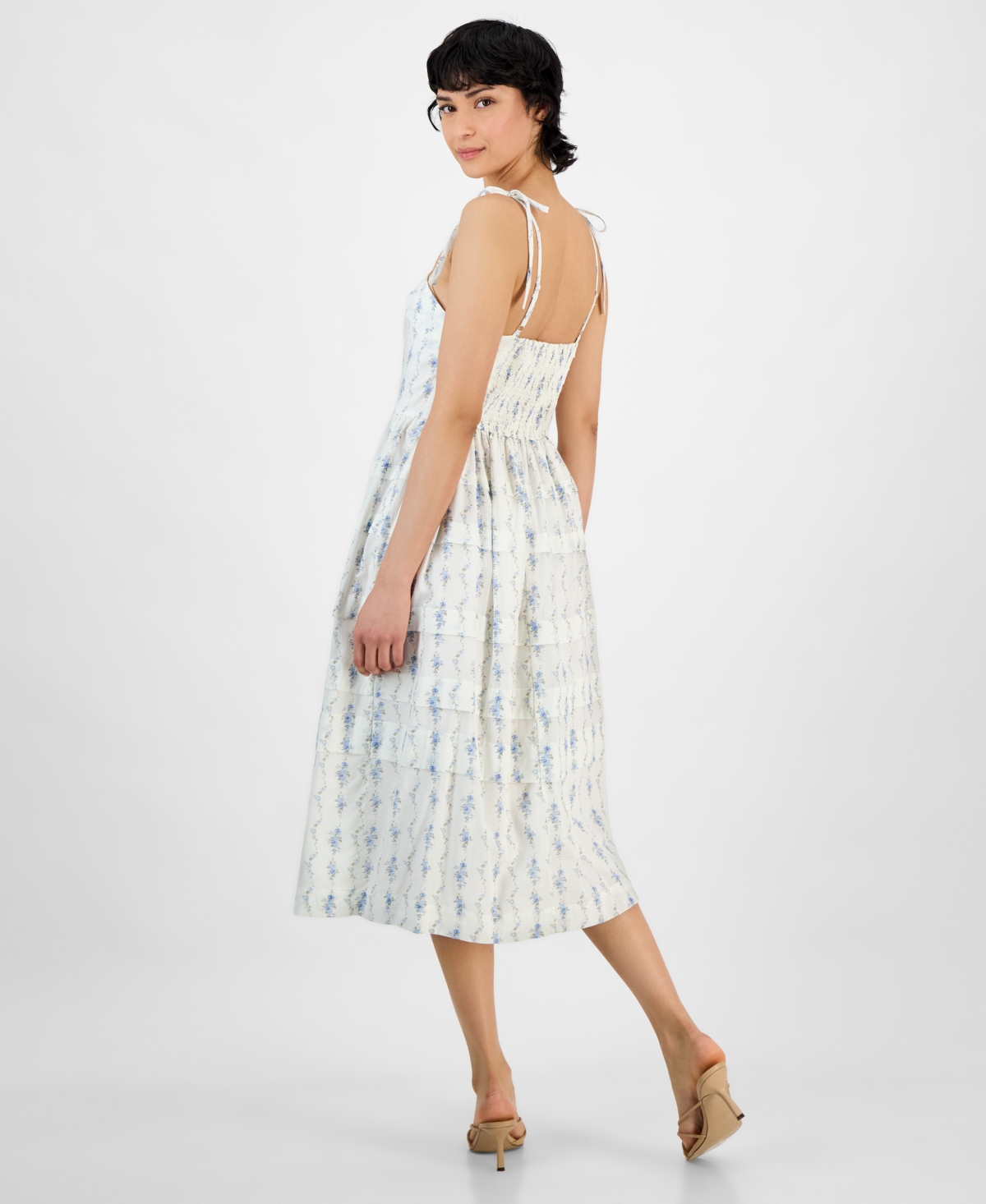 And Now This Women's Printed Tiered Midi Dress, Exclusively At Macy's In White