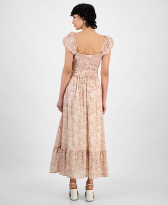 Petite Sweetheart-Neck Puff-Sleeve Maxi Dress, Exclusively at Macy's 