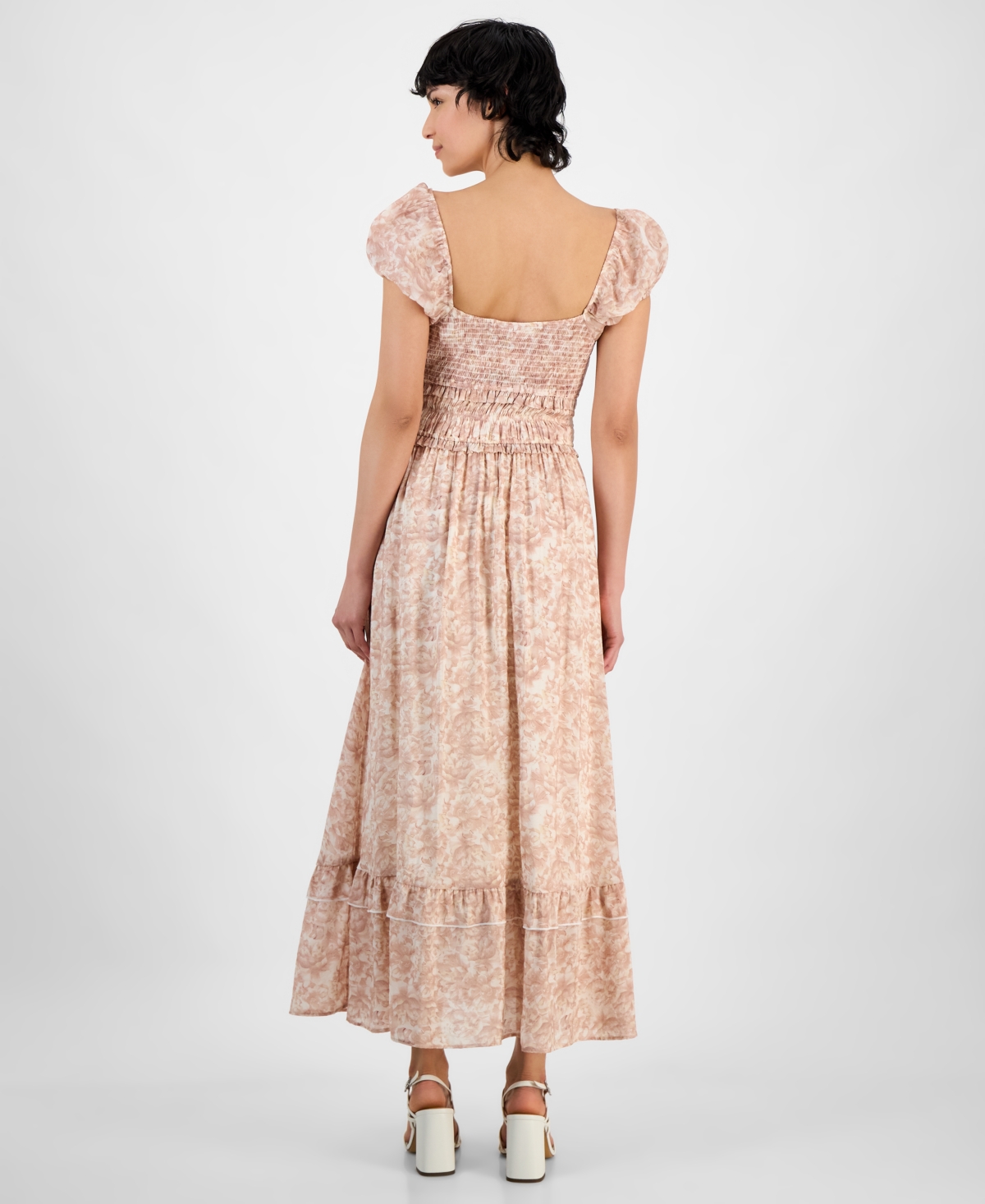 And Now This Petite Sweetheart-neck Puff-sleeve Maxi Dress, Exclusively At Macy's In Pink Floral