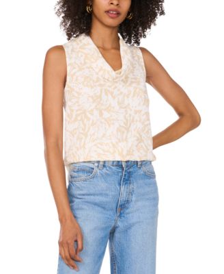 Vince Camuto - Women's Printed Cowl-Neck Sleeveless Top