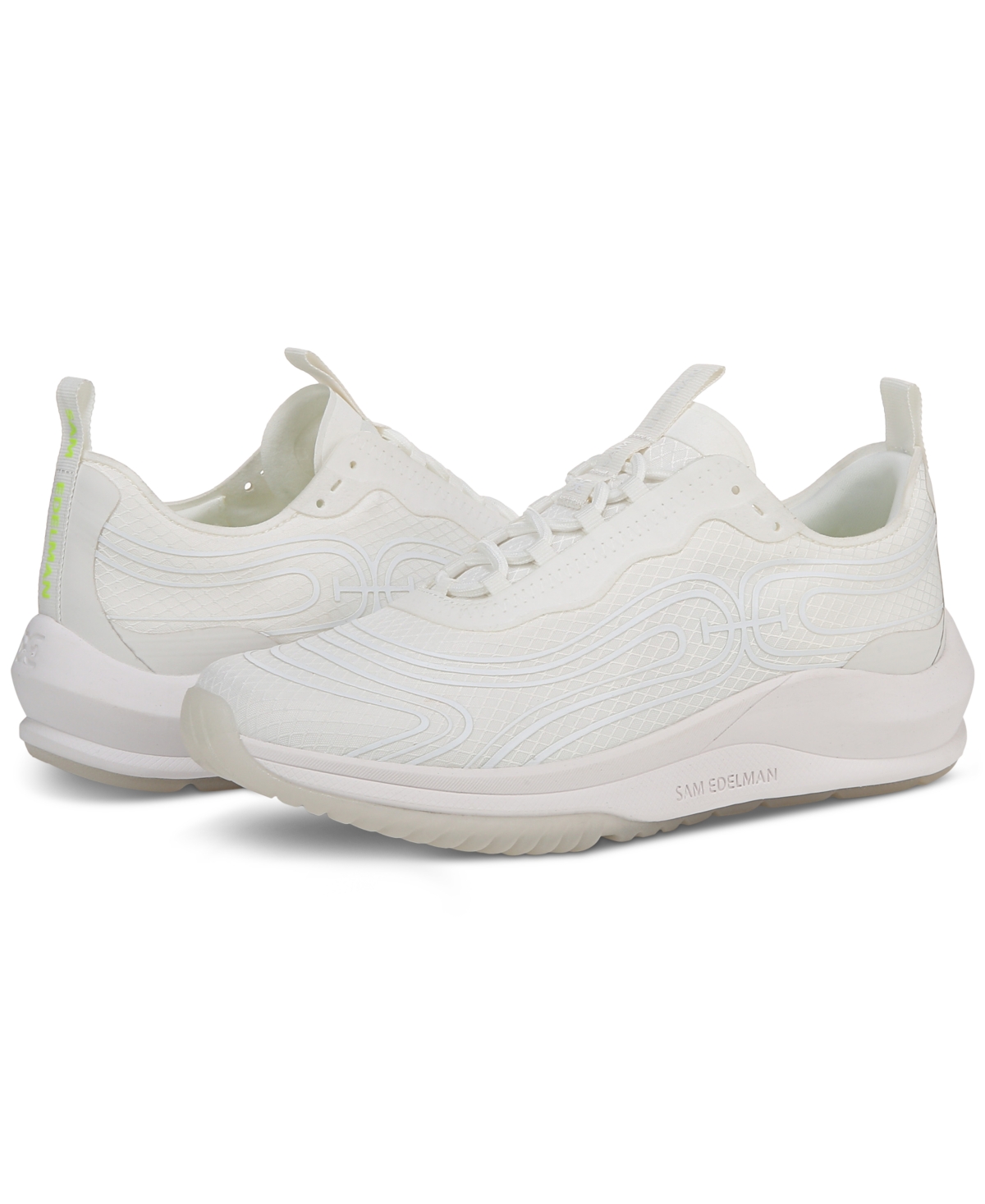 Sam Edelman Women's Miles Mixed-media Lace-up Sneakers In White Mesh