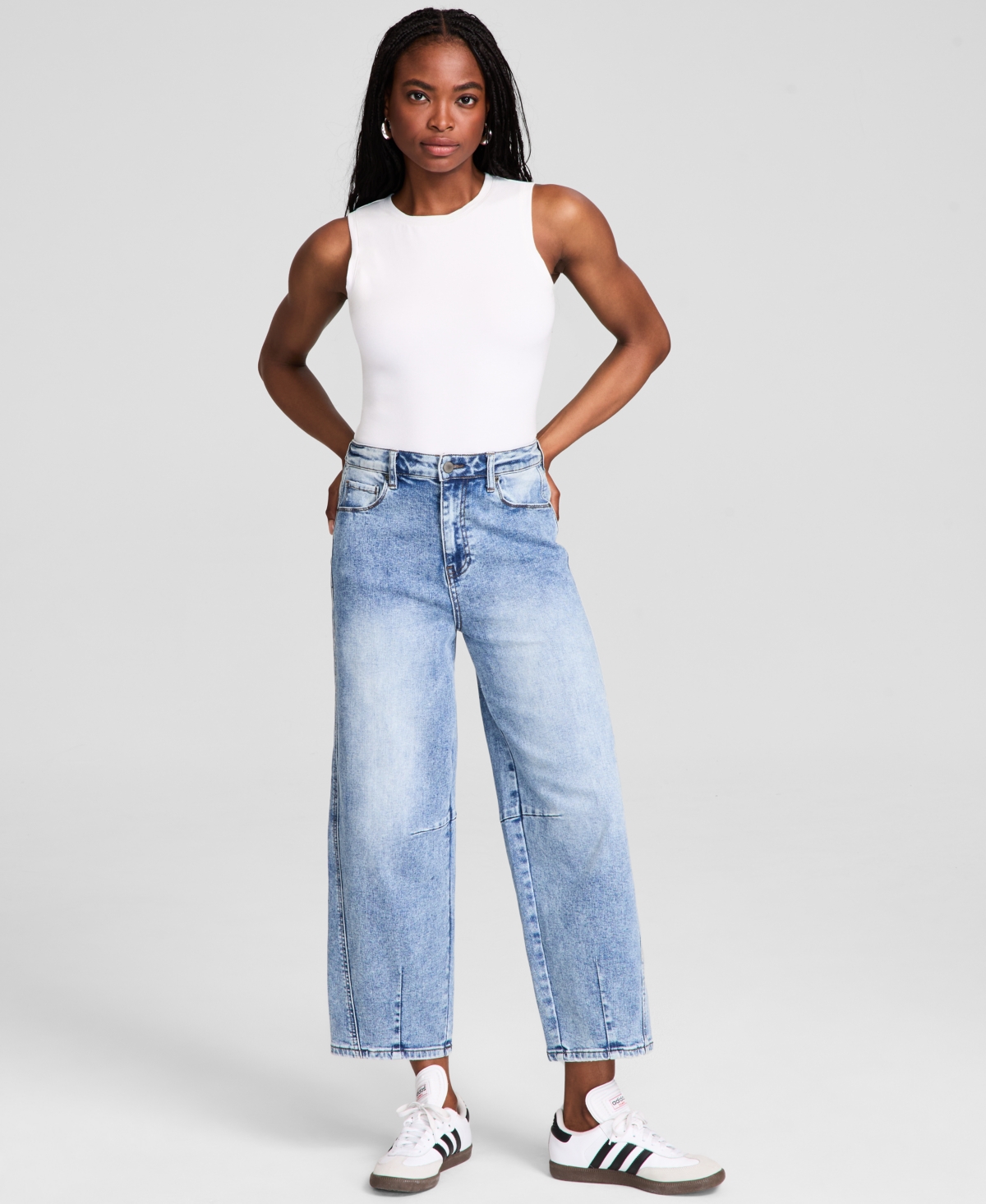 Women's Barrel-Leg Jeans, Exclusively at Macy's - Lt Wash